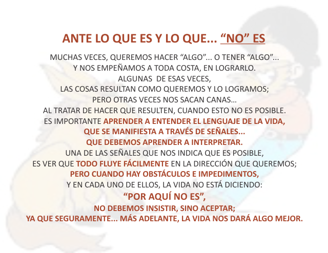 Ante lo que es y lo que...