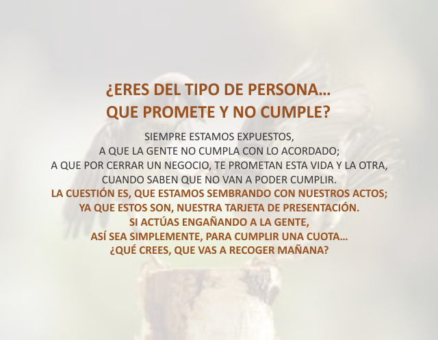 ¿Eres del tipo de persona... Que promete y no cumple?<br /><br />  Noviembre 22 de 2012