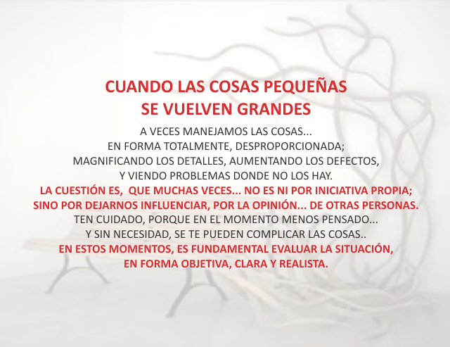 Cuando las cosas pequeñas se vuelven grandes Noviembre 27 de 2012