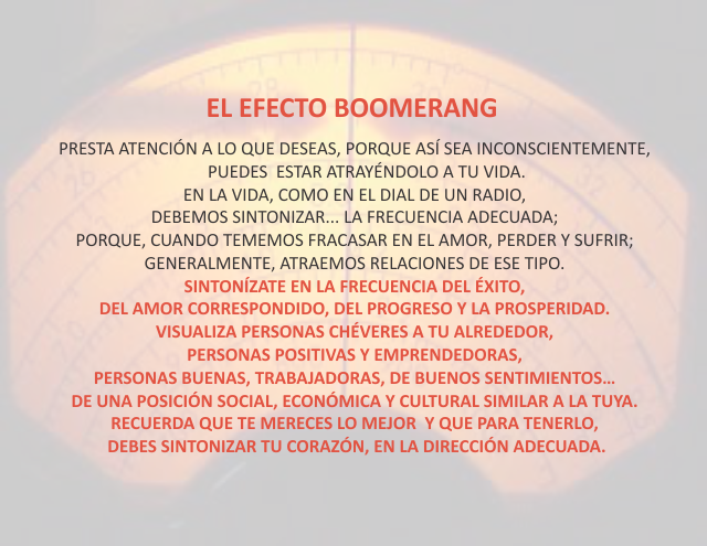 El afecto boomerang Noviembre 28 de 2012