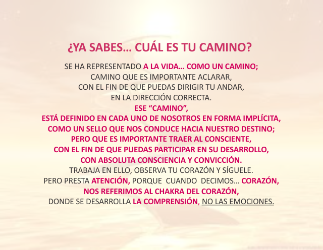 ¿Ya sabes... Cuál es tu camino? Noviembre 05 de 2012